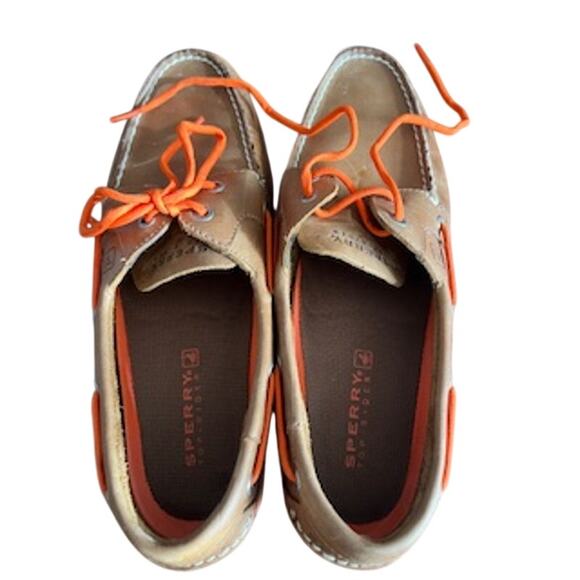Sperry Top-Siders Men\'s sz 11.5M Cognac/Orange Boat Shoes